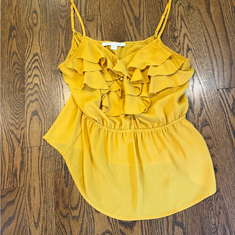 Sweet Rain Yellow Sleeveless Ruffled Camisole
